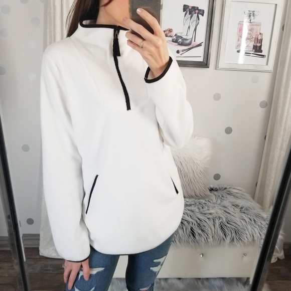 Snow White Fleece Pocket Pullover Jacket Fall Winter Jackets - Picture 4 of 12